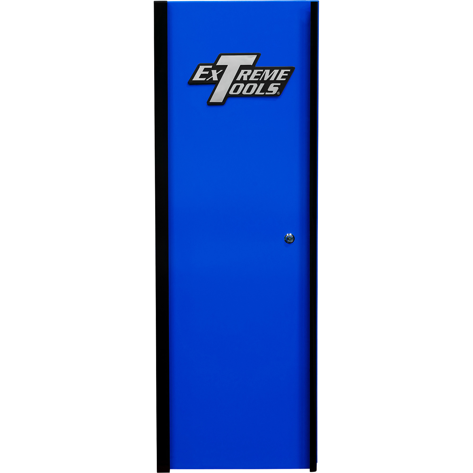Extreme Tools RX Series 3-Drawer, 3-Shelf Side Locker - 24in. x 30in. x 61in., Blue/Black, Model# RX243003SLBLBK